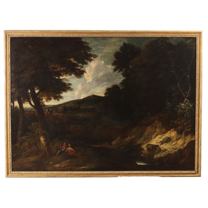 Antique Painting Landscape Oil on Canvas XVII Century