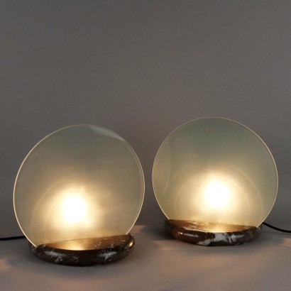 Lampes Vintage Gong Design B. Gecchelin pour Skipper Années 80