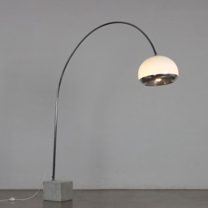 Vintage 1960s-70s Floor Lamp Aluminium Marble Italy