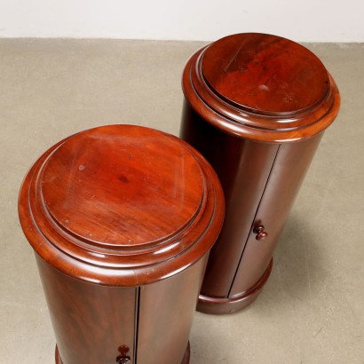 Pair of column bedside tables