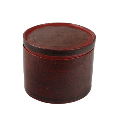 Antique Betel Box Lacquered Wood Burma Early XX Century