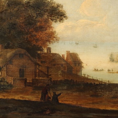 Peinture de paysage avec vue sur la mer