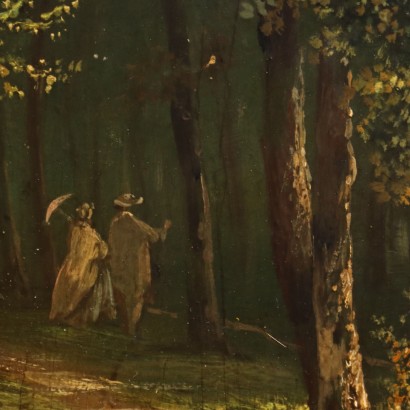 Painting Woodland Landscape with Figures