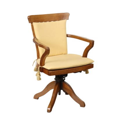 Antiker Drehbarer Sessel aus Eschenholz England des XX Jhs