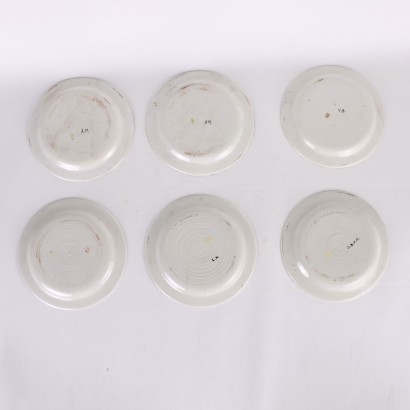 Group of Six Majolica Plates