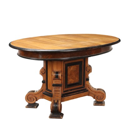 Antique Extendable Table Walnut Italy XIX Century