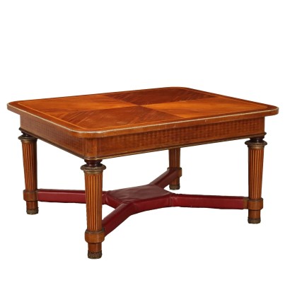 Antique Extendable Table Walnut Mahogany Italy XX Century