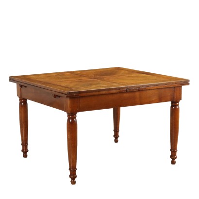 Antique Extendable Table Cherrywood Walnut Italy XIX Century