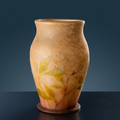 Vase Daum,Vase à décoration florale Daum