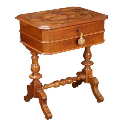 Antique Working Table Walnut Italy XIX Century