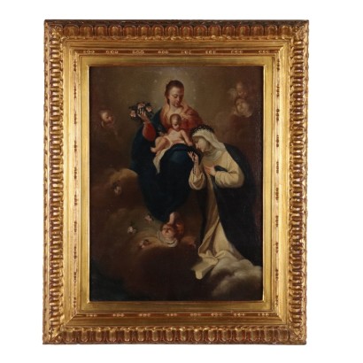 Tableau Vierge à l'Enfant et Santa Ca, Madone à l'Enfant et Santa Caterina d