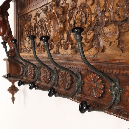 Neo-Renaissance coat hanger shelf