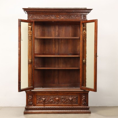 Neo-Renaissance showcase in walnut