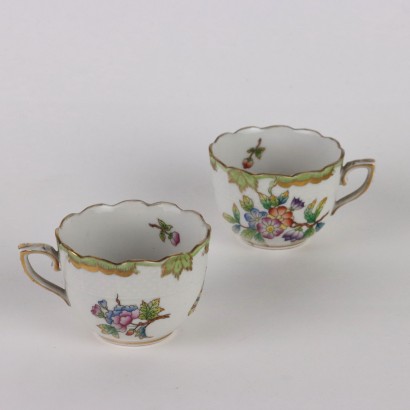 Herend Hun Tray and Pair of Cups