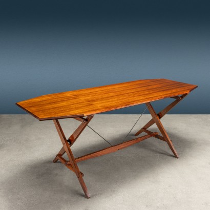 Vintage 1950s Trestle Table Poggi TL2 Design F. Albini