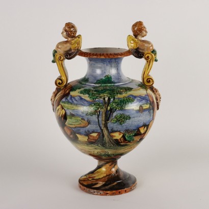 Hand Painted Majolica Vase