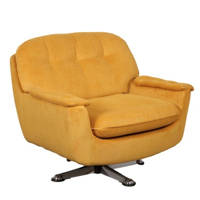 Fauteuil Vintage en Métal et Tissu Italie des Années 1970