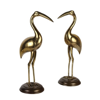 Pair of Flamingos in Gilt Bronze