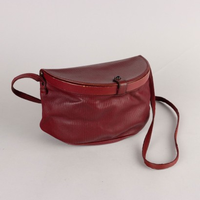 Vintage 1980s Gianni Versace Bag Burgundy Leather Italy