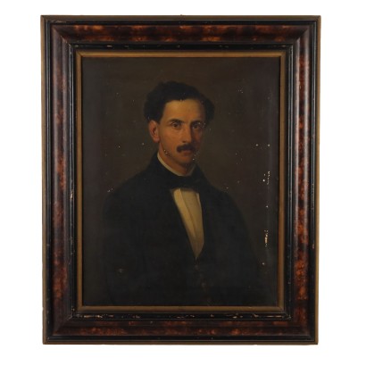 Modernes Bild mit Herrenporträt Öl auf Leinwand des XX Jhs
