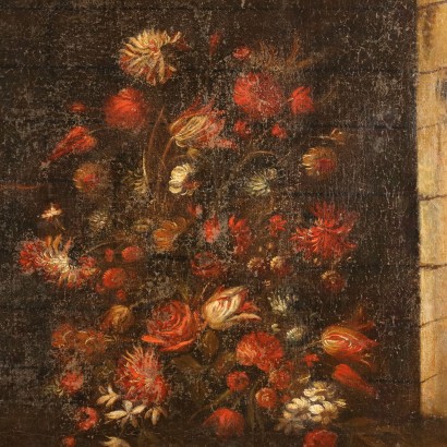 Still life painting with flowers and fruit,Still life with flowers and fruit