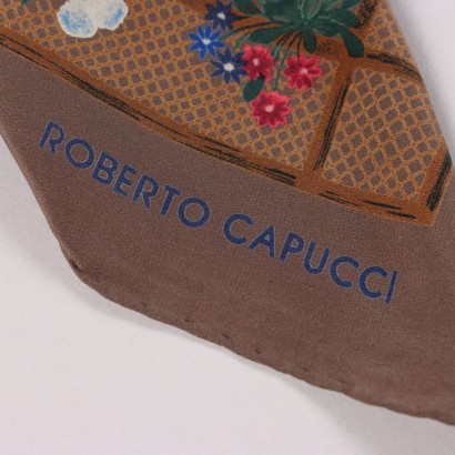 Capucci Vintage Floral Dove Gray Scarf