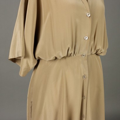 Max Mara Vintage Beige Seidenkleid