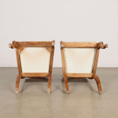 Gruppe von 4 Stühlen, Paar Louis-Philippe-Stühle