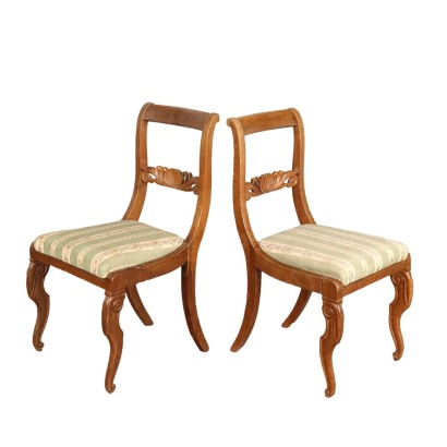 Gruppe von 4 Stühlen, Paar Louis-Philippe-Stühle