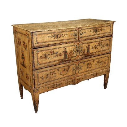 Antique Neoclassical Chest of Drawers Lacquered Wood XVIII Century