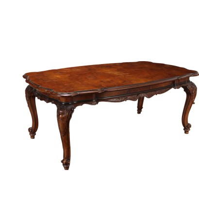 Antique Baroque Style Extendable Table Walnut Italy XX Century