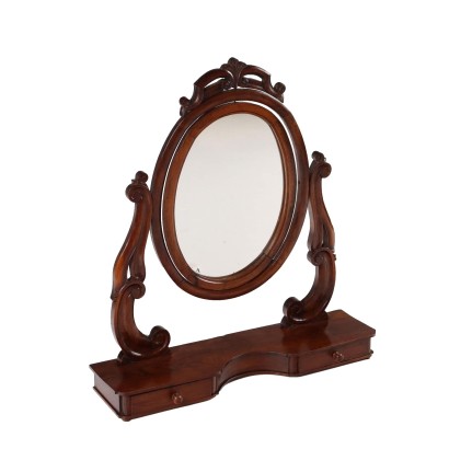 Antique Louis Philippe Cheval Mirror Wood Italy XIX Century