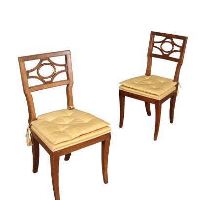 Paar Direttorio-Stühle aus Walnussholz