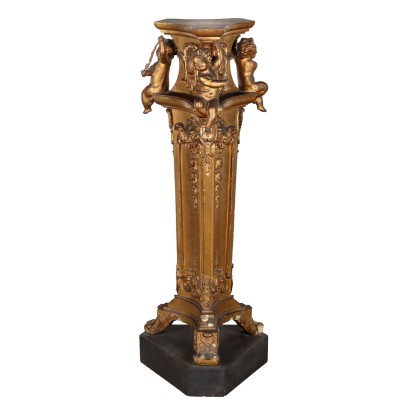 Column Tripod Pot Holder in Baroque Style