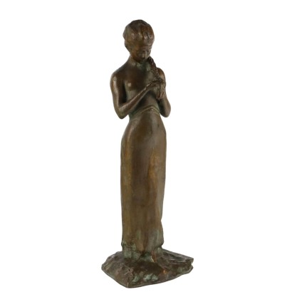 Antique Bronze Sculpture of a Girl by P. Trubetskoy XX Century