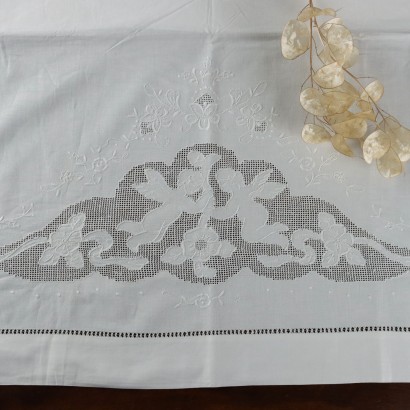 Double Bed Sheet With 2 Pillowcases Cotton Italy 20th Century