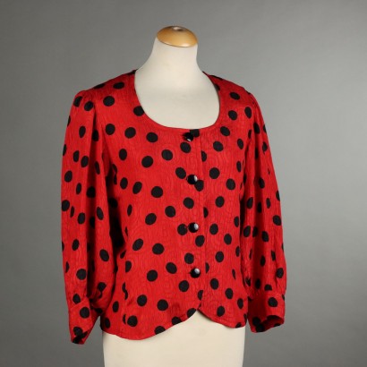 Vintage Shirt by Yves Saint Laurent Red Silk UK Size 15 France