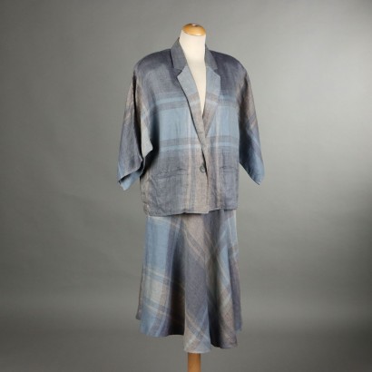 Vintage 1980s-90s Max Mara Suit Linen UK Size 4 Italy