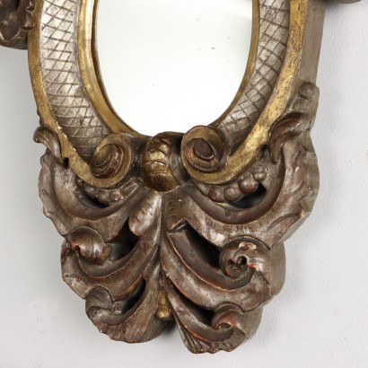 Carved Wooden Shelf and Mirror