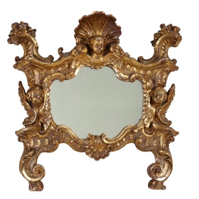 Antiker Barocker Spiegel aus Holz Italien des XVIII Jhs