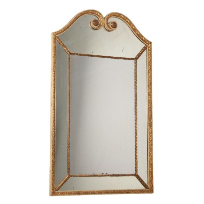 Antique Mirror with Decorations Italy XX Century