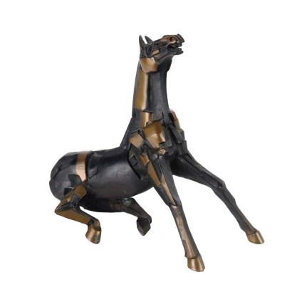 Bronze Horse Signed Wolmer Cantoni Vintage Italy 1970s
