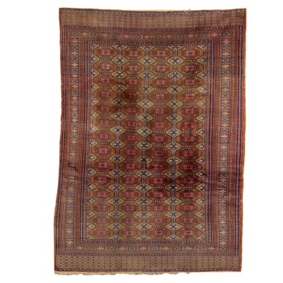 Antique Bukhara Carpet Cotton Wool Thin Knot Pakistan 102 x 64 In
