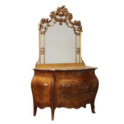 Cómoda con espejo de estilo barroco lombardo