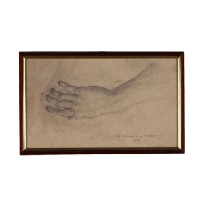 Moderne Zeichnung Ugo Celada da Virgilio Studie einer Hand 1906