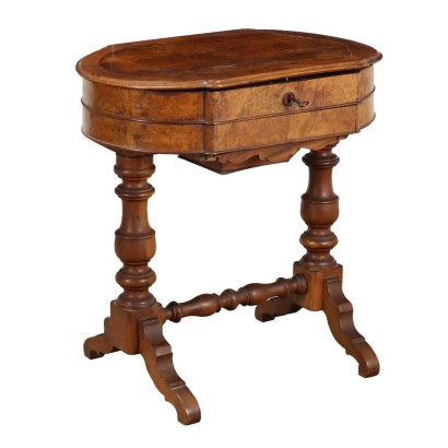 Antique Working Table Umbertino Walnut Italy XIX Century