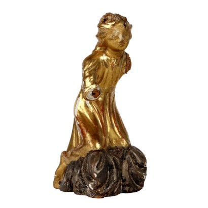 Little Angel in Gold and Silver Carved Wood