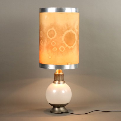 Lampe de Table Vintage Aluminium Italie Années 1960