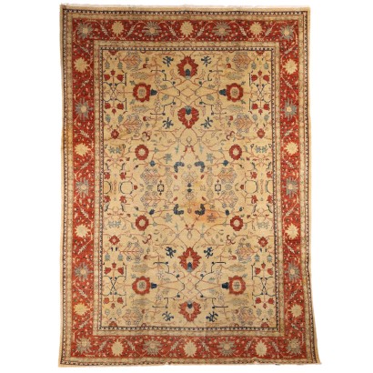 Antique Herat Carpet Wool Cotton Heavy Knot Pakistan 147 x 102 In