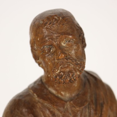 Figur des Philosophen Holzskulptur
